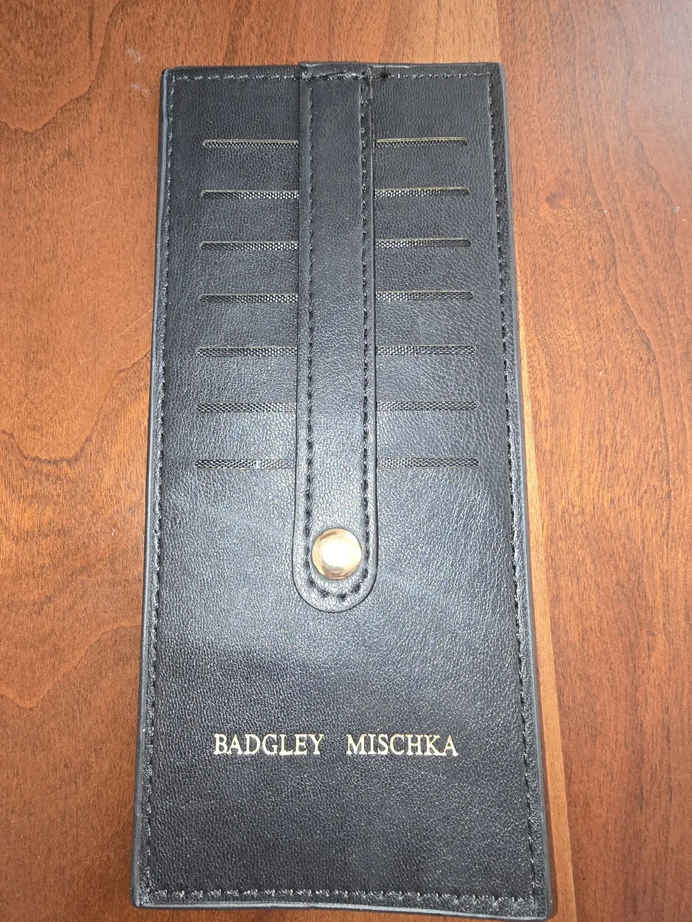 Badgley Mischka NWT Men’s Black Leather Card Holder